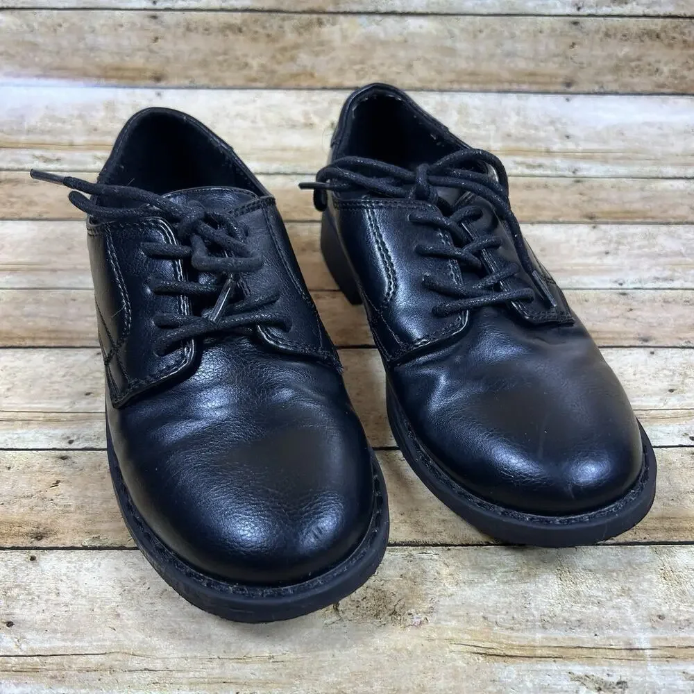 Children's Place Black Lace Up Dress Shoes Big Boys Size 3